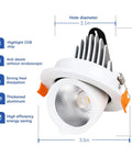 LED Recessed Ceiling Lights Kit, 12 Pack, Easy Install Downlights With Junction Box, 360 Degree Rotatable COB Elephant Trunk