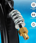 Close-up of 190003 Tension Control Clamp Kit Replacement showing stainless steel spring and brass component for pool filter pumps.