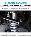 Front lower control arm assembly in black with coil spring and shock absorber visible