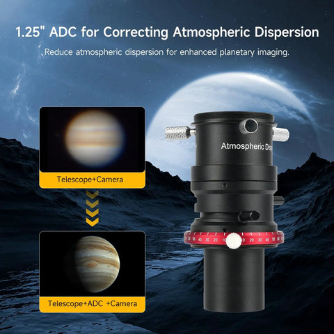 Atmospheric Dispersion Corrector 1.25 Inch ADC for planetary and moon imaging with stable side screw lock design