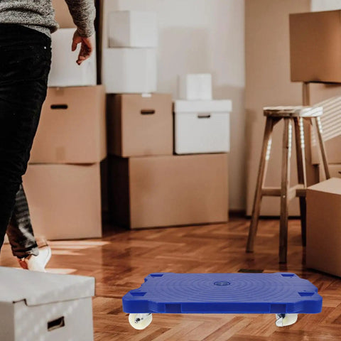 Heavy Duty Push Cart Dolly Handling Eighty Kilograms With Smooth Rolling Four Wheel Swivel And Portable Blue Nylon Platform Truck Built Tough To Make Heavy Lifting A Breeze At Home
