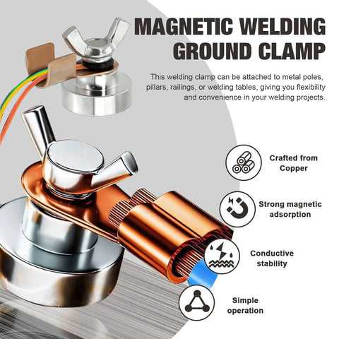 Hot Shot Magnetic Welding Ground Clamp Gets You Set Fast On Any Metal Surface For Serious Speed And A Rock Solid Grip That Keeps Your Workflow Smooth No Hassle 2026 Upgrade, copper material, strong magnetic grip.