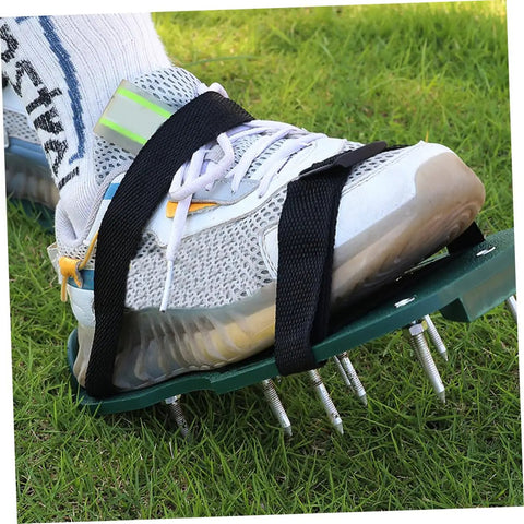 No Fuss Setup 16 Pcs Lawn Aerator Shoes Straps With Grass Spike Attachments For Manual Aerating On Standard Shoes