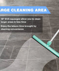 Light Duty Floor Squeegee With 43 Inch Adjustable Aluminum Handle for no sweat cleanups on wet floors in home garage courtyard shower bathroom marble tile surfaces