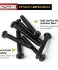 Built To Last Rugged Black Oxide Pan Head Machine Screws M2.5 X 5mm 50 Pack Fully Threaded Phillips Drive 304 Stainless Steel Rust Resistant