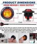 Dimensions of Must Have Three Quarter Inch LED Side Marker Lights 30 Pack Amber Red White Round Clearance Lamps Sealed 12V DC