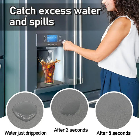 Two Pack Fridge Drip Tray Mats Cuttable 8.3 By 3.1 Inches Absorbent Ice Dispenser Mat used on fridge catching spills