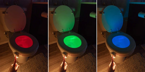 Toilet Light With Motion Sensor And 20 Color Changing LEDs, Battery Powered Bathroom Night Light for late night potty runs