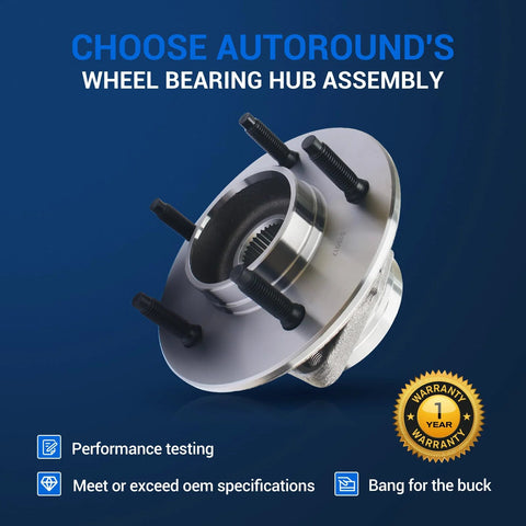 Front Wheel Hub And Bearing Assembly Replacement For 1997 To 2000 Ford F 150 4x4 5 Lug 2 Wheel ABS Direct Fit With Sealed Bearings And Durable Steel Construction Ready To Install