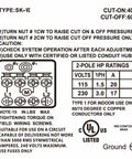 Diagram and specifications for Adjustable Pressure Switch For Water Well Pumps With 40 To 60 PSI Range, Diaphragm Actuated, One Quarter Inch NPT Female Connection, Compatible With One Point Five HP Or Smaller Pumps, Easy Install With Clear Setting Guide.