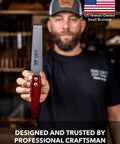 Heavy Duty Six Inch Japanese Flush Cut Saw With Double Edge Pull Design held by a craftsman in a workshop setting.