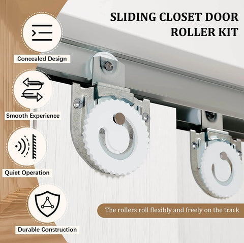 Sliding closet door roller kit for Three Lite Frosted Glass Bypass Sliding Closet Door Set With Track Kit And Floor Guide