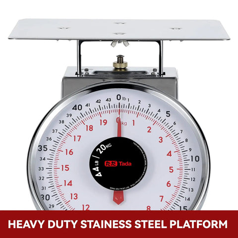44 Lbs Stainless Steel Mechanical Kitchen Scale Built Like A Tank For Precise Portion Control Heavy Duty Produce Scale