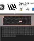 True Flex Full Size Custom Mechanical Keyboard With Hot Swappable Gateron Browns Qmk Via Firmware Bluetooth And 2.4Ghz Wireless Typing Rig RGB Backlit programmable interface with QMK and VIA.