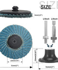 20 PC 2 Inch Zirconia Mini Flap Discs Quick Change Sanding Set With Grit 40 60 80 120 Includes Quarter Inch Pad Holder