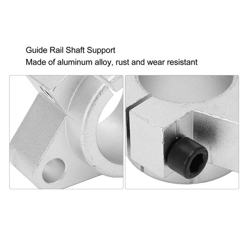 Pair Of SHF40 Aluminum Shaft Support Brackets For 40mm Linear Rails Plug And Play Design Built Tough For 3D Printers And Robots Rock Solid Bearing Keeps Rig Running Sweet close-up of aluminum bracket showing details.