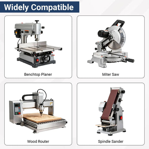 Planer Stand With Roller, 27.6 In By 24 In Tabletop, Height Adjustable from 31 to 44.7 In, 550 Lb Capacity, shown with compatible machines.
