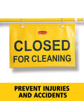 Heavy Duty Extend To Fit Doorway Safety Sign Closed For Cleaning Hanging Sign For Doorways Up To 50 Inches Easy Setup Built Tough Yellow