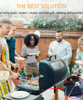 Group enjoying barbecue with 5Ft Propane Regulator And Hose For Grills, Fire Pits, Water Heaters, And Outdoor Cooktops Universal Replacement