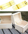 Gold Lid Support Hinge Set With 20 Screws, Foldable Lid Stay Safety Hinges, installed on open wooden boxes