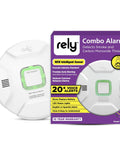 2 In 1 Smoke And Carbon Monoxide Detector With Hardwired AC Power And Battery Backup RealAlerts Voice and LED Warning Photoelectric Sensing Interconnect