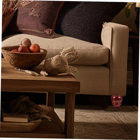 Beige sofa with Two Pack Sturdy Wood Furniture Legs For Sofa, Table, And More With Noise Reduction Design, near wood table