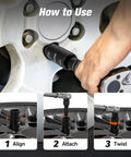 Using 6 Piece 1/2 Inch Drive Flip Socket Set With Dual Head Lug Nut Removal Tools to remove rounded rusted bolts and nuts