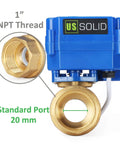 Motorized Brass Ball Valve 1 Inch With Standard Port 9 To 24V AC DC And Two Wire Auto Return Setup Reliable NPT Threading
