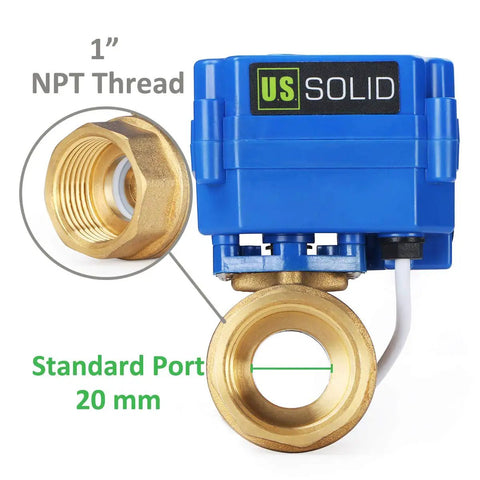 Motorized Brass Ball Valve 1 Inch With Standard Port 9 To 24V AC DC And Two Wire Auto Return Setup Reliable NPT Threading