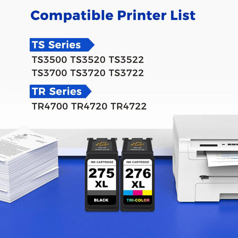 275XL Black And 276XL Color Ink Cartridges Combo Pack For Pixma Printers TR4700 TR4720 TS3700 TS3722 TS3500 TS3522 Replacement