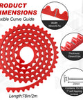 Red 78 Inch Router Edge Guide Templates Kit With Flexible Curve Ruler and 150 Self Tapping Screws showing product dimensions
