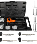 4 In 1 Beefy Rivet Gun Kit For Metal With 200 Blind Rivets One Hand Pop Riveter Set in carrying case with drill bits and heads