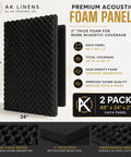 Level Up Your Space With These Dope High Density Egg Crate Acoustic Foam Panels 2 Pack 48x24x2 showing black acoustic panels in egg crate design.