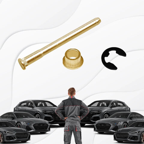 4 Piece Door Hinge Pins And Bushings Kit For Ford F100 F150 F250 F350 And Bronco 1980 1985 And 1996 Models shown with man and cars