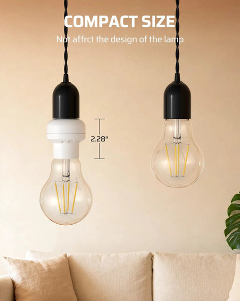 Remote Control Light Socket With Wireless Wall Switch For E26 E27 Bulbs No Wiring Required No Fuss Setup, bulbs in living room.