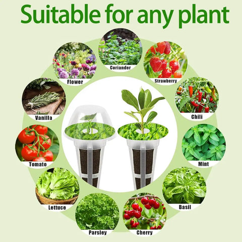 67 Piece Seed Pod Kit for Indoor Hydroponics System with compatible plants like basil and strawberries shown.