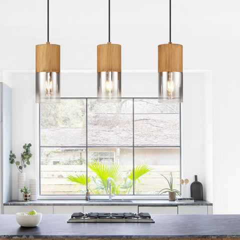 Adjustable Pendant Lamp With Frosted Gold Glass Shade Three E26 Bulbs Farmhouse Chandelier for Kitchen Island modern warm glow