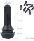 8 Pack TR413 Tubeless Tire Valve Stems, Black Rubber Snap-In, Universal Fit For 0.453 Inch Rim Holes 11.5mm shown with dimensions