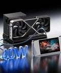 Kickass External Gpu Dock Station Featuring Ocuklink Pcie 4.0 X4 64Gbps Transfer with 140W power display and gaming portable monitor.