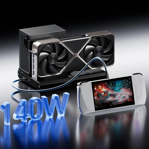 Badass External Gpu Dock Featuring Pcie 4.0 X4 And Oculink For Rtx 4090 And Rx 7900 Graphics Cards With Thunderbolt Access, showcasing GPU with USB connection.