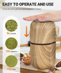 Electric Herb Grinder With Large Capacity And High Rotating Speed For Spices And Herbs Grind 120g In 5 To 10 Seconds One Hand Operation With Visual Lid For Coarse To Fine Grinding Wood Grain Finish Fast And Easy Kitchen Gadget in use