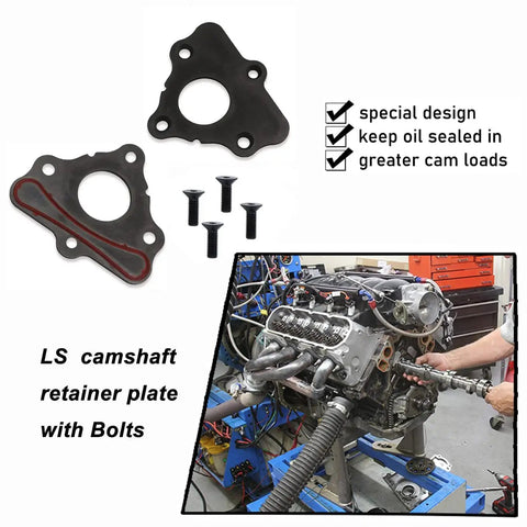 Camshaft Thrust Retainer Plate Gasket And Bolt Kit For GM LS Gen III IV V LT Engines Fits LS1 LS2 LS3 4.8L 5.3L 6.0L Vortec