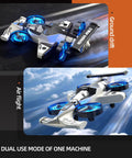 Dual Mode RC Plane Car Toy For Kids Ages 4 To 12 2 In 1 Foam Jet Drone in air flight and ground drift modes