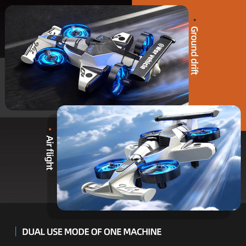 Dual Mode RC Plane Car Toy For Kids Ages 4 To 12 2 In 1 Foam Jet Drone in air flight and ground drift modes