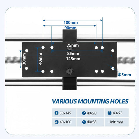 Manual Force Test Stand With Horizontal Spiral Stroke 220mm And 500N Capacity Handwheel Controlled Dialed In Spiral Mechanism For Precise Tension And Pull Testing Compact 9Lb Steel Frame With Preinstalled Fixed Clamp Includes HJJ001 APW Clamp mounting holes 30x145 mm