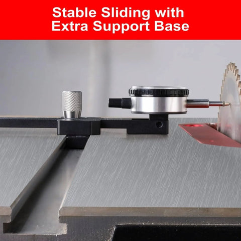 0.01mm Precision Table Saw Gauge Dial Indicator For Dead On Blade Alignment And Miter Slot Calibration, close-up view