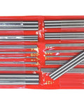 48 Piece Thread Wire Measuring Set With 16 Sizes For Metric And Imperial Threads Pro Grade Wires From Half Millimeter To Six Millimeters And Sixty Degree Threads Three To Forty Eight TPI Easy Read Gauges For Quick Accurate Fits., steel thread wires in red case