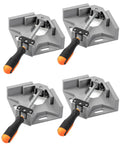 Workhorse Corner Clamps For Woodworking, 4 Pack 90 Degree Right Angle Clamps With Adjustable Swing Jaw, Aluminum Alloy Frame, Rust Resistant For Cabinetry, Framing, And Box Construction, 4 clamps shown