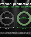 Heavy Pickup Tube O Ring Seal Kit 6 Pcs M29517 Replacement Built For Gm Ls Engines 4.8 5.3 5.7 6.0 6.2 showing black and green O rings with measurements.
