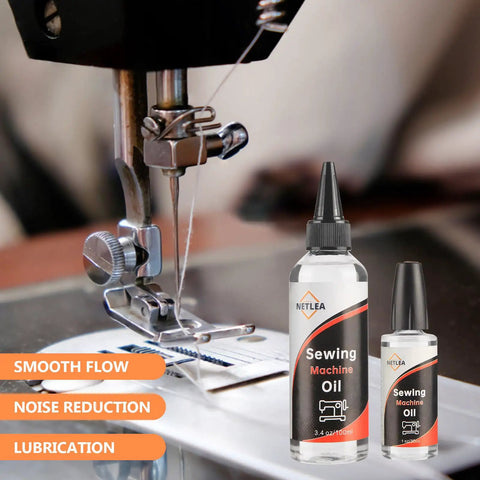 Sewing Machine Lubricant 4.4oz With Applicator Crystal Clear Odorless Mineral Oil For Textile Machines, 3.4oz and 1oz bottles